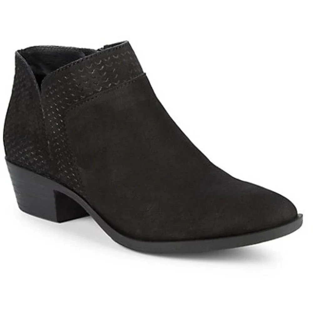 Lucky Brand Brintly Suede Leather Ankle Boots Black 7